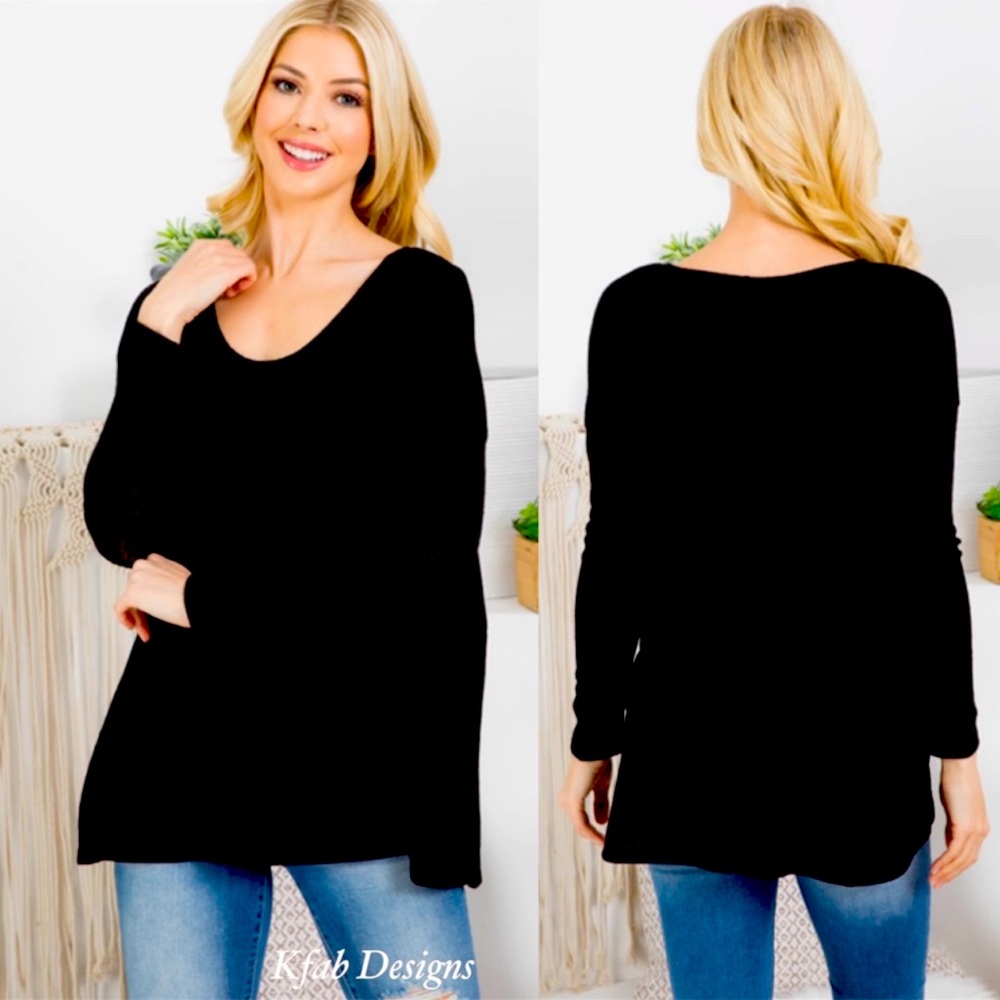 B37🔥Best in class basic  black v-neck loose fit thing sweater-wear EveryWEAR !